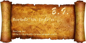 Borbáth Irén névjegykártya